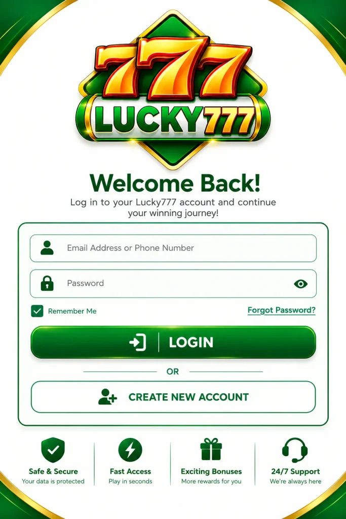 Lucky777 Apk Login guide